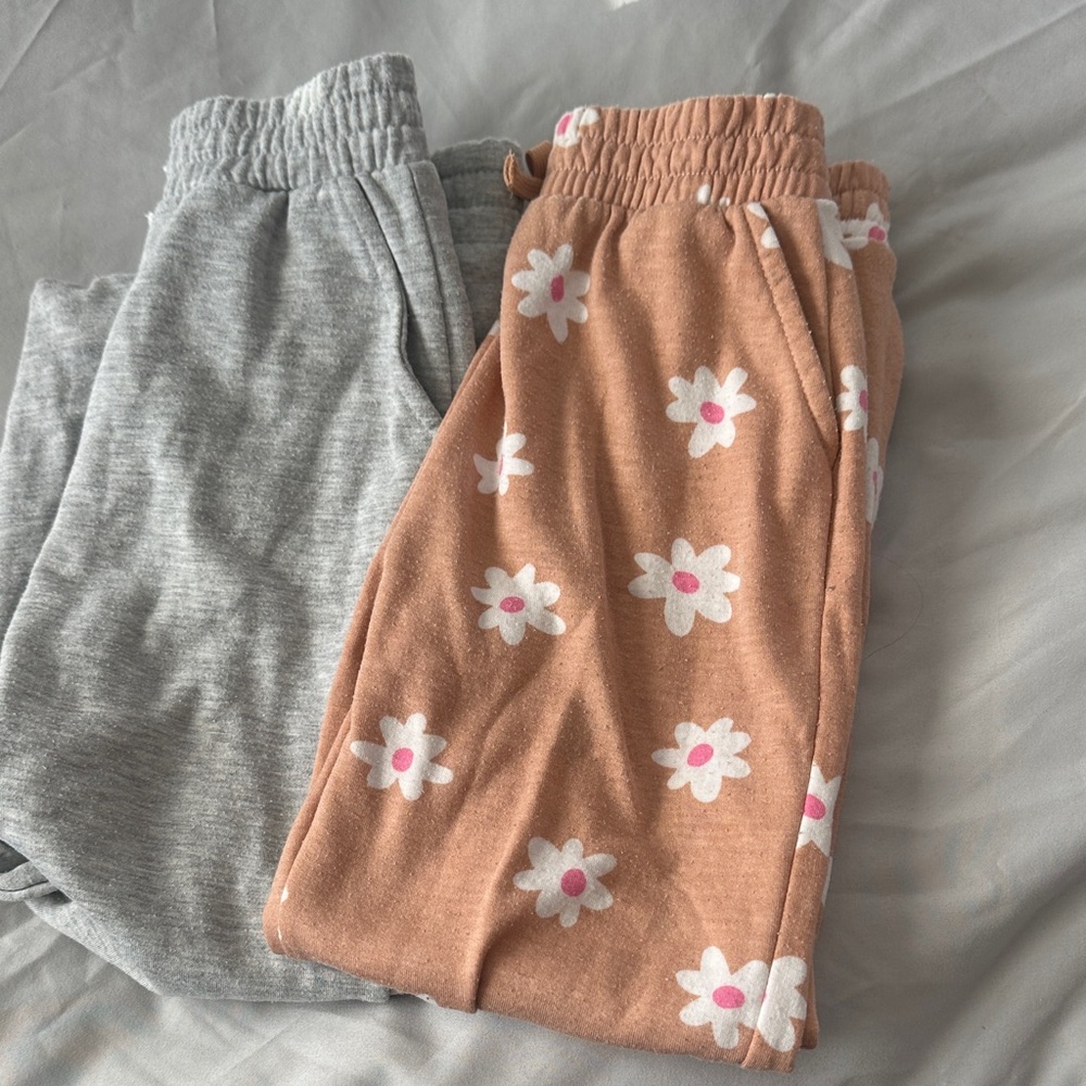 Floral and Gray Kids Bottoms